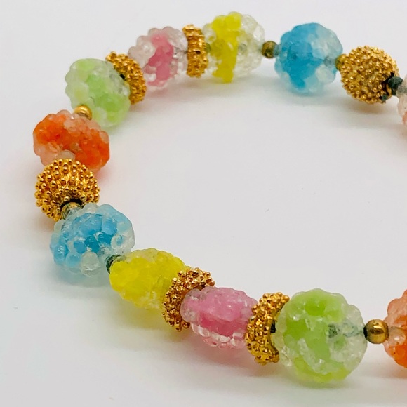 🔥 Vintage BOOK PIECE NAPIER Gum Drop Glass Necklace - Picture 11 of 17